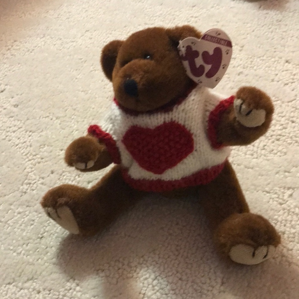 Ty collectible Valentine’s bear with shirt